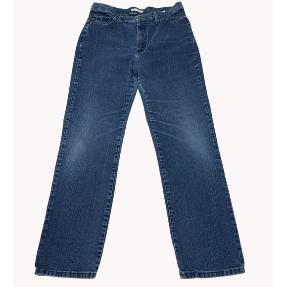 Lee Classic Fit Straight Leg at the Waist Jeans Womens 14 Denim Blue High Rise - Picture 2 of 10